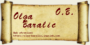 Olga Baralić vizit kartica
